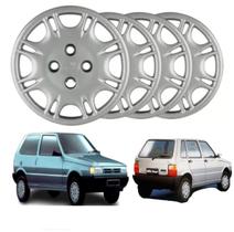 Jogo 4 Calota Modelo Uno Smart 2000/ Aro 13 Polegadas Cubo Baixo Grid