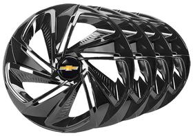 Jogo 4 Calota Nitro Black Aro 14 Gm Onix Cruze