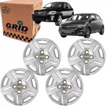 Jogo 4 Calota Onix Prisma Joy 2012 até 2015 Aro 14 Polegadas Cubo Baixo + Emblema GM