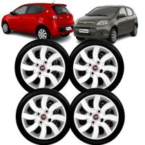 Jogo 4 Calota Palio Attractive 2012 Aro 14 Polegadas Parafuso Cubo Baixo Com Emblemas Jogo 4 Calota Palio Attractive 2012 Aro 14 Polegadas Parafuso Cubo Baixo Com Emblemas