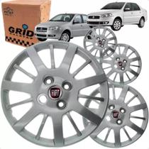 Jogo 4 Calota Palio Siena 2009 2010 Aro 14 polegadas Parafuso Cubo Baixo Emblema Fiat