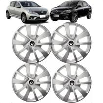 Jogo 4 Calota Sandero 2014 ate 2020 Aro 15 Polegadas Encaixe Sob Pressão Grid com Emblema Jogo 4 Calota Sandero 2014 ate 2020 Aro 15 Polegadas Encaixe Sob Pressão Grid com Emblema