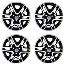 Jogo 4 Calota Sport 14 Preto e Prata Kwid Life Zen Intense A