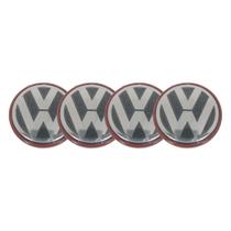 Jogo 4 Calota Tampa Tampinha Calotinha Centro De Roda Miolo Centrinho Emblema Volkswagen Gol G5 Vw