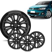 Jogo 4 Calotas aro 14 Volkswagen Gol Voyage Saveiro G3 G4 G5 G6 G7 G8 Preto Fosco