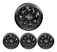 Jogo 4 Calotas Aro 15 Esportiva Preto Volkswagen Gol Voyage