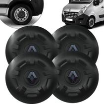 Jogo 4 Calotas Centro Miolo Renault Master 2014 2017 Preto