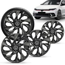Jogo 4 Calotas Elitte 14" Ds4 Preto Polo Track 2023 a 2025 com Emblema Resinado