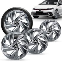 Jogo 4 Calotas Elitte 14" Nitro Grafite Polo Track 2023 a 2025 com Emblema Resinado