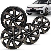 Jogo 4 Calotas Elitte 14" Spider Preto Gold Polo Track 2023 a 2025 com Emblema Resinado Jogo 4 Calotas Elitte 14" Spider Preto Gold Polo Track 2023 a 2025 com Emblema Resinado