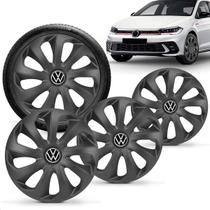 Jogo 4 Calotas Elitte 14" Velox Preto Fosco Polo Track 2023 a 2025 com Emblema Resinado Jogo 4 Calotas Elitte 14" Velox Preto Fosco Polo Track 2023 a 2025 com Emblema Resinado