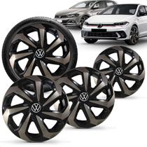 Jogo 4 Calotas Elitte Spider Preto Gold Polo Virtus 2018 a 2026 com Emblema Resinado Jogo 4 Calotas Elitte Spider Preto Gold Polo Virtus 2018 a 2026 com Emblema Resinado