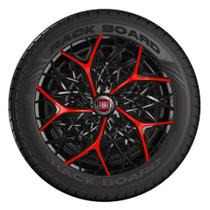 Jogo 4 Calotas Esportivas Aro 14 Moove Black Red Carros Fiat