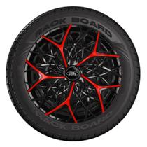 Jogo 4 Calotas Esportivas Aro 14 Moove Black Red Carros Ford