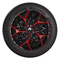 Jogo 4 Calotas Esportivas Aro 14 Moove Black Red Renault