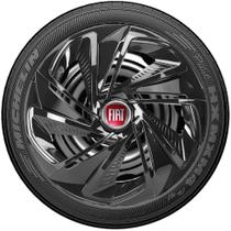 Jogo 4 Calotas Esportivas Black Piano Aro 13 Fiat Palio Uno