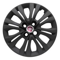 Jogo 4 Calotas Fiat Uno Palio Siena Argo Aro 14 Preto Fosco