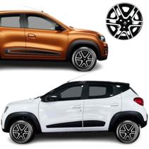 Jogo 4 calotas kwid zen 2018 2019 2020 aro 14 preto prata