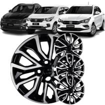 Jogo 4 Calotas Modelo Argo Cronos 2022 Aro 14 Polegadas Preto/Prata Cubo Baixo Parafuso Grid Jogo 4 Calotas Modelo Argo Cronos 2022 Aro 14 Polegadas Preto/Prata Cubo Baixo Parafuso Grid