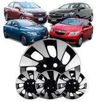 Jogo 4 Calotas Modelo Onix Prisma 2016 Aro 14 Preto/Prata Cubo Baixo Parafuso Grid Jogo 4 Calotas Modelo Onix Prisma 2016 Aro 14 Preto/Prata Cubo Baixo Parafuso Grid