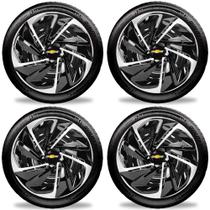 Jogo 4 Calotas Nitro Aro 14 Black Silver Gm Corsa Meriva