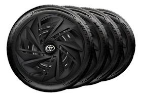 Jogo 4 Calotas Nitro Aro 14 Preta Fosca Toyota Etios Kit Carlota Corolla