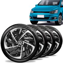 Jogo 4 Calotas Nitro Aro 14 Preta Prata Vw Fox Gol Saveiro Jogo 4 Calotas Nitro Aro 14 Preta Prata Vw Fox Gol Saveiro
