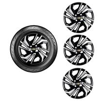 Jogo 4 calotas onix 2023 2024 aro 15 preto/prata