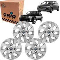 Jogo 4 Calotas Onix Prisma 2008 ate 2016 Aro 14 Polegadas Grid Emblemas Gm