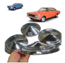 Jogo 4 Calotas Opala Caravan Modelo Original Metal Cromada Chapeu Chines 1964 1965 1966 1967 1968 1969 1970 1971 1972 1973 1973 1975 1976 1977 1978