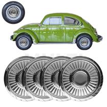 Jogo 4 Calotas Pastelzinho VW Fusca Cromado Roda 4 Furos Jogo 4 Calotas Pastelzinho VW Fusca Cromado Roda 4 Furos