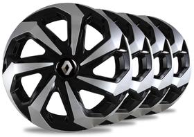 Jogo 4 Calotas Spider Aro 13 Renault Clio 2012 2013 2014 2015 Kit Carlota Esportiva