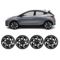 Jogo 4 Calotas Spider Aro 15 Prata/preto Hyundai Hb20