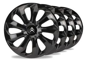 Jogo 4 Calotas Velox Aro 14 Black Citroen C3 C4 Aircross Kit Carlota