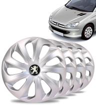 Jogo 4 Calotas Velox Aro 14 Prata Peugeot 206 207 208 307