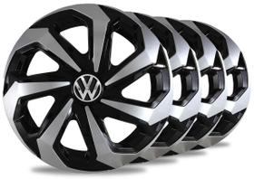 Jogo 4 Calotas Volkswagen Spider Black Silver Aro 14 Fox Gol Kit Carlota Vw Voyage Saveiro