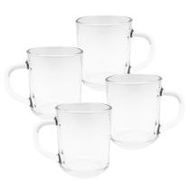 Jogo 4 Caneca Café Cappuccino Expresso Vidro Grosso 250ml - CLICK HOUSE