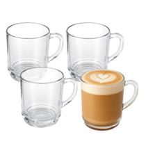 Jogo 4 Caneca de Vidro Cappuccino Café Chá Bebidas Quentes New Coffe Em Casa Tem 250ml Jogo 4 Caneca de Vidro Cappuccino Café Chá Bebidas Quentes New Coffe Em Casa Tem 250ml