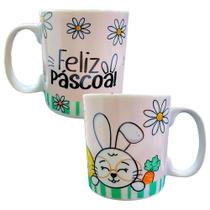 Jogo 4 Caneca Pascoa Atacado Porcelna 310ml Grande Chocolate Coelho