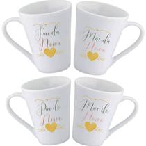 Jogo 4 Caneca Tarsila Personalizada Pai Mãe da Noiva do Noivo Presente Casamento Madrinha Padrinho