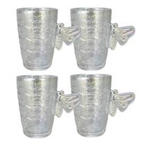 Jogo 4 Canecas 200ml Bee Abelhas Furta-cor Rainbow Hauskraft