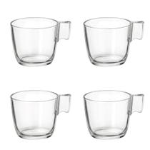 Jogo 4 Canecas Cappuccino Chá Vidro Novo Cristar 268ml