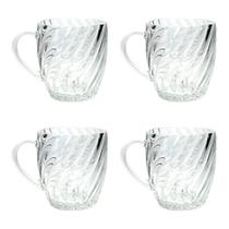 Jogo 4 Canecas De Vidro Elysée TR Para Chá Café 285ml