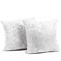 Jogo 4 Capa Almofada Decorativa Jacquard Branca 40x40 Zíper Jogo 4 Capa Almofada Decorativa Jacquard Branca 40x40 Zíper