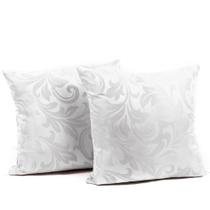 Jogo 4 Capa Almofada Decorativa Jacquard Cinza 40X40 Zíper