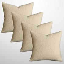 Jogo 4 Capas Almofadas 50x50cm Decorativas Quadrada Ziper Invisivel Capri Bege Jogo 4 Capas Almofadas 50x50cm Decorativas Quadrada Ziper Invisivel Capri Bege