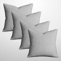 Jogo 4 Capas Almofadas 50x50cm Decorativas Quadrada Ziper Invisivel Capri Cinza Claro Jogo 4 Capas Almofadas 50x50cm Decorativas Quadrada Ziper Invisivel Capri Cinza Claro