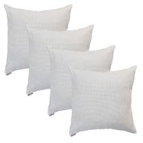 Jogo 4 Capas Almofadas Decorativas Quadrada 50x50 Ziper Invisivel Santorini Branco
