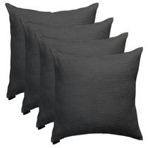 Jogo 4 Capas Almofadas Decorativas Quadrada 50x50 Ziper Invisivel Santorini Cinza