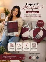 Jogo 4 Capas de Almofada 40x40 Decorativa Para Sala e Sofá com Zíper